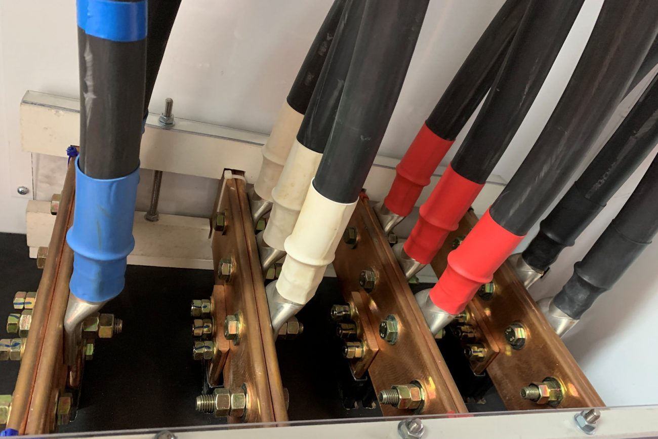microngroup installation of main copper busbar in switchboard